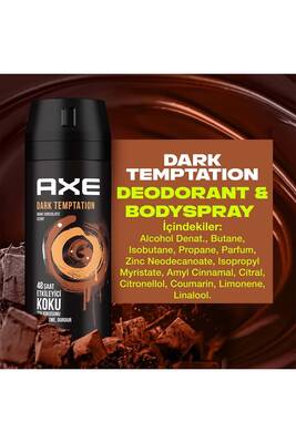 Axe Dark Temptation Dark Chocolate Scent Erkek Sprey Deodorant 150 ML