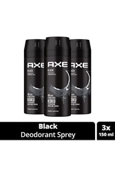 AXE - Axe Erkek Deodorant & Bodyspray Black 48 Saat Etkileyici Koku 150 Ml X3