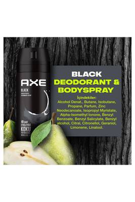 Axe Erkek Deodorant & Bodyspray Black 48 Saat Etkileyici Koku 150 Ml X3