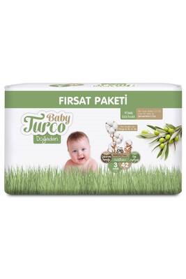 Baby Turco Baby Turco Doğadan Fırsat Paketi Bebek Bezi 3 Numara Midi 42 Adet