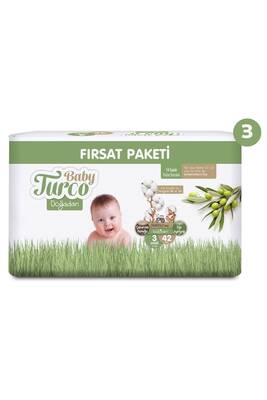 Baby Turco Baby Turco Doğadan Süper Fırsat Paketi Bebek Bezi 3 Numara Midi 126 Adet