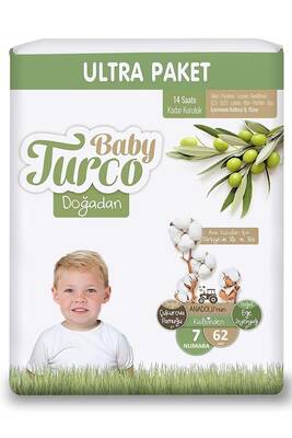 Baby Turco Doğadan Bebek Bezi 7 Numara XXlarge Aylık Fırsat Paketi 62 Adet