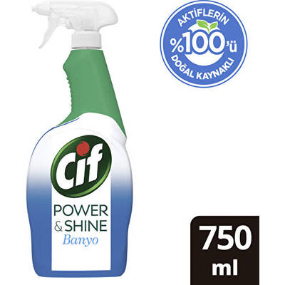 Cif - Cif Power Shine Cleanboost Sprey Temizleyici Banyo İçin Temizleyici ve Kireç Çözücü 750 ML
