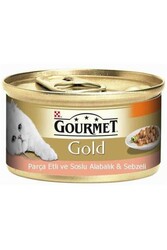 Gourmet - Gourmet Gold Parça Etli Soslu Alabalık ve Sebzeli Konserve Yetişkin Kedi Maması 85 G
