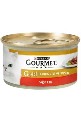 Gourmet Gold Parça Sığır Etli Soslu Konserve Yetişkin Kedi Maması 85 G