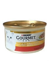 Gourmet - Gourmet Gold Sığır Etli ve Tavuklu Konserve Yetişkin Kedi Maması 85 G