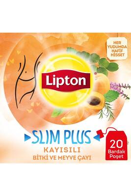 Lipton Slim Plus Kayısılı Süzen Poşet Çay 20'li