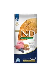 N&D - N&D Düşük Tahıllı Kuzu Etli ve Yaban Mersinli Kısırlaştırılmış Yetişkin Kedi Maması 10 KG