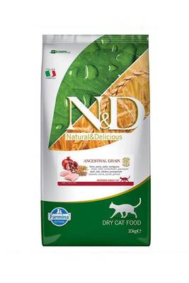 N&D - N&D Düşük Tahıllı Tavuklu ve Narlı Kısırlaştırılmış Yetişkin Kedi Maması 10 KG
