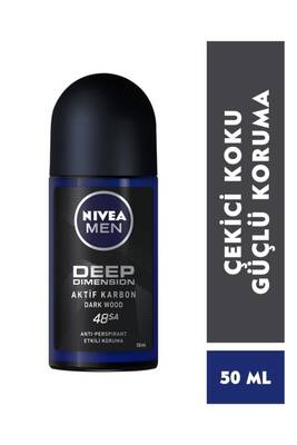 Nivea - Nivea Men Deep Dimension Aktif Karbon Erkek Roll-On Deodorant 50 ML