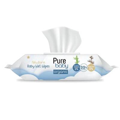 Pure Baby Organic Yenidoğan Islak Havlu 70'li