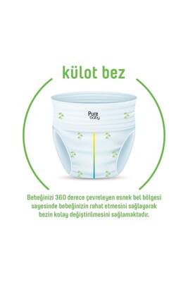 Pure Baby Organik Bambu Özlü Külot Bez Tekli Paket 6 Numara Xlarge 32 Adet