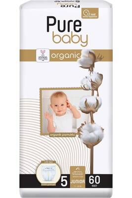 Pure Baby Pamuklu Cırtlı Bez Ekonomik Paket 5 No Junior 60’LI