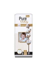 Pure Baby Organik Pamuklu Cırtlı Bez Tekli Paket 6 Numara Xlarge 32 Adet - Thumbnail