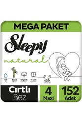 Sleepy - Sleepy Bebek Bezi Natural Beden 4 (7-14Kg) Maxi 152 Adet Mega Paket