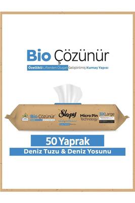 Sleepy Bio Çözünür Deniz Tuzu ve Deniz Yosunu Yüzey Havlusu 50'li