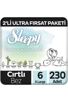 Sleepy Bio Natural 2'li Ultra Fırsat Paketi Bebek Bezi 6 Numara Xlarge 230 Adet