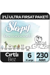 Sleepy - Sleepy Bio Natural 2'li Ultra Fırsat Paketi Bebek Bezi 6 Numara Xlarge 230 Adet