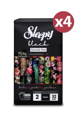 Sleepy - Sleepy Black Premium Plus Günlük Ped Uzun 128 Adet 