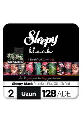 Sleepy Black Premium Plus Günlük Ped Uzun 128 Adet 