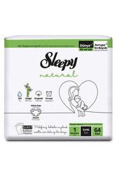 Sleepy - Sleepy Natural Ekonomik Paket Bebek Bezi 1 Numara Newborn 64 Adet
