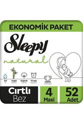 Sleepy - Sleepy Natural Ekonomik Paket Bebek Bezi 4 Numara Maxi 52 Adet