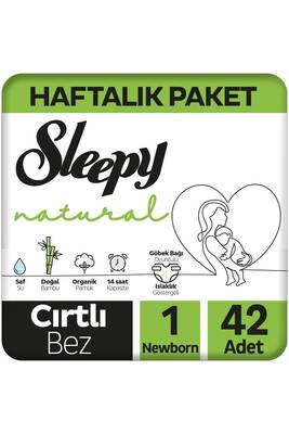 Sleepy Natural Yenidoğan Bebek Bezi 1 Numara 42 Adet