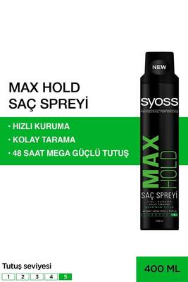 Syoss Max Hold Mega Güçlü Tutuş Saç Spreyi 400 ML